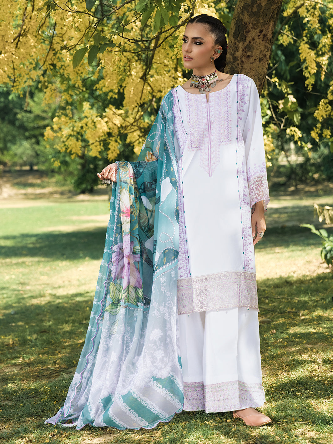 Hemstitch | The Garden Lawn | Pearl Petal - Pakistani Designer Dress - by Hemstitch - Type : Ladies Clothes - 100% Original at Saira Sultan