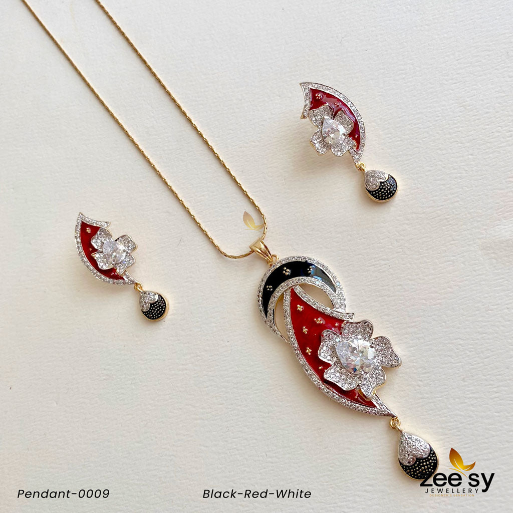 Pendant-0009 Black-Red-White