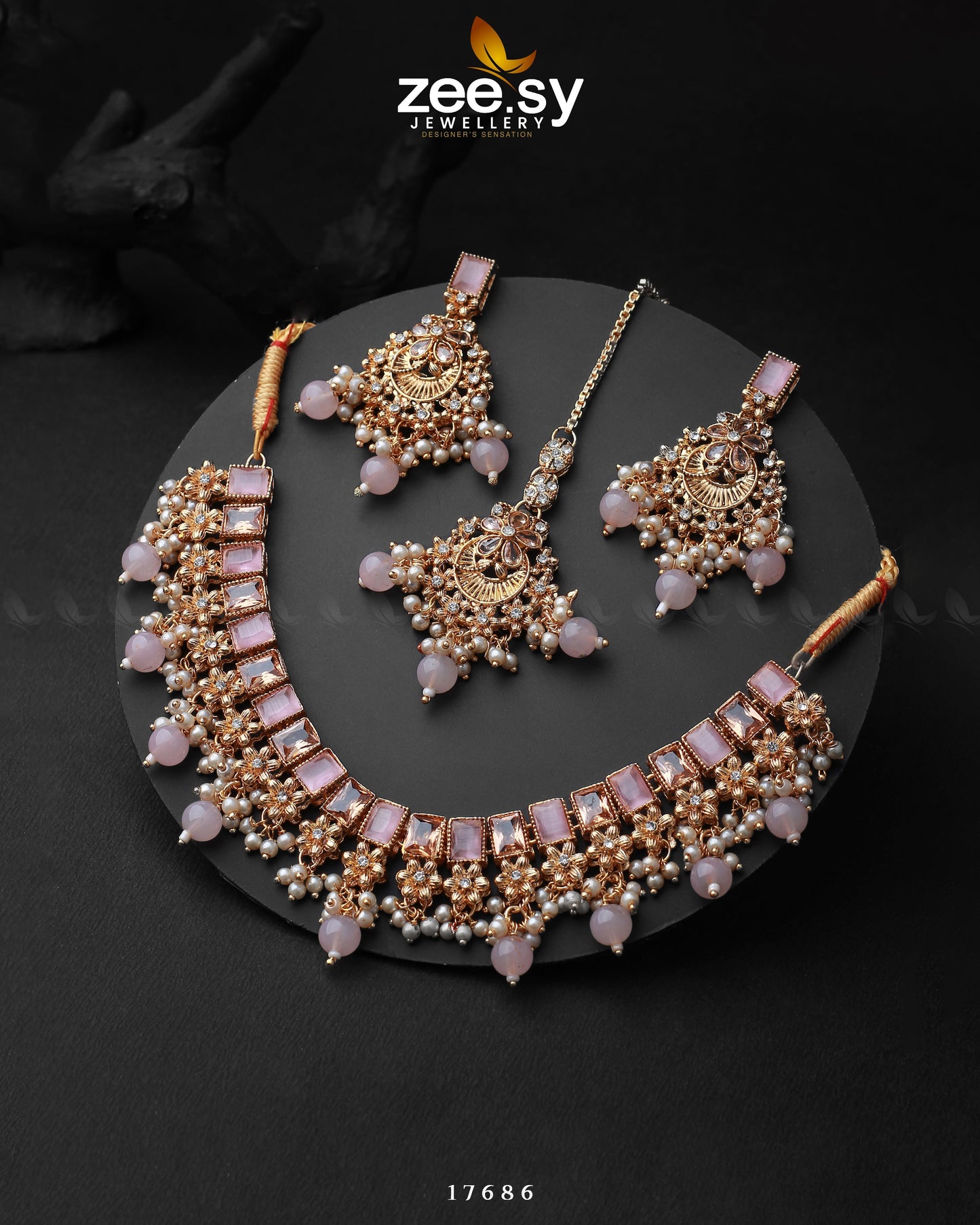 Prism Necklace Golden Mint Pink
