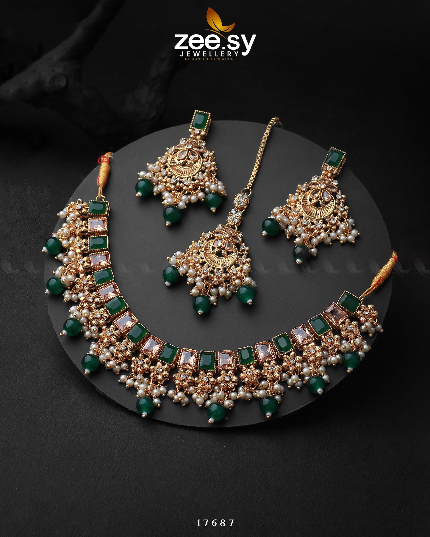 Prism Necklace Golden Green
