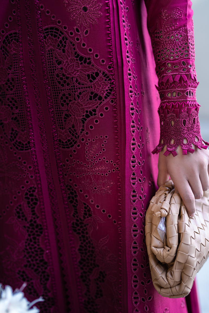 Qalamkar | Sahil Luxury Lawn | FK-11 VIOLET L Pinkish Purple Lawn
