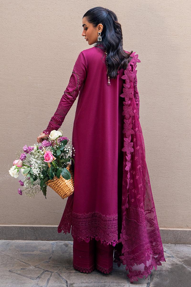 Qalamkar | Sahil Luxury Lawn | FK-11 VIOLET S Pinkish Purple Lawn