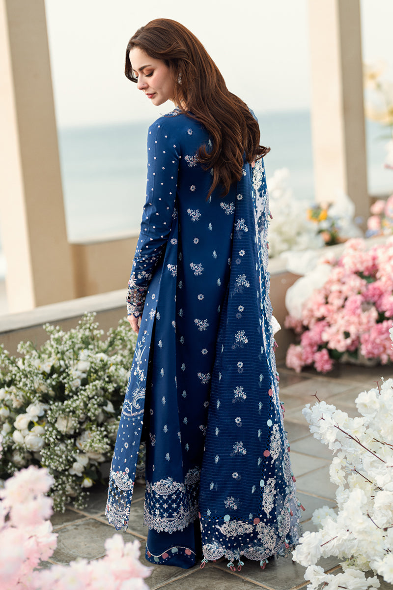 Qalamkar | Sahil Luxury Lawn | FK-05 AURORA M Blue Lawn