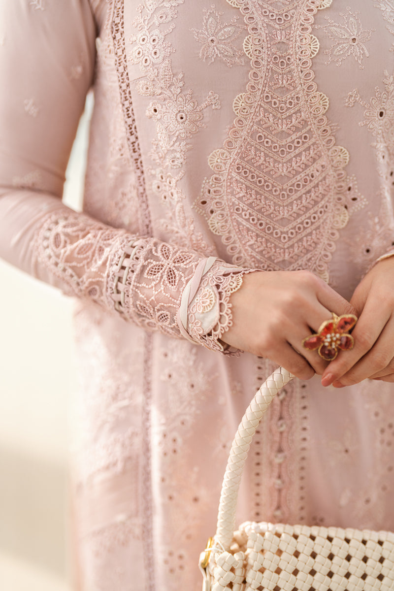 Qalamkar | Sahil Luxury Lawn | FK-10 ZOE XL Pinkish Gray Lawn