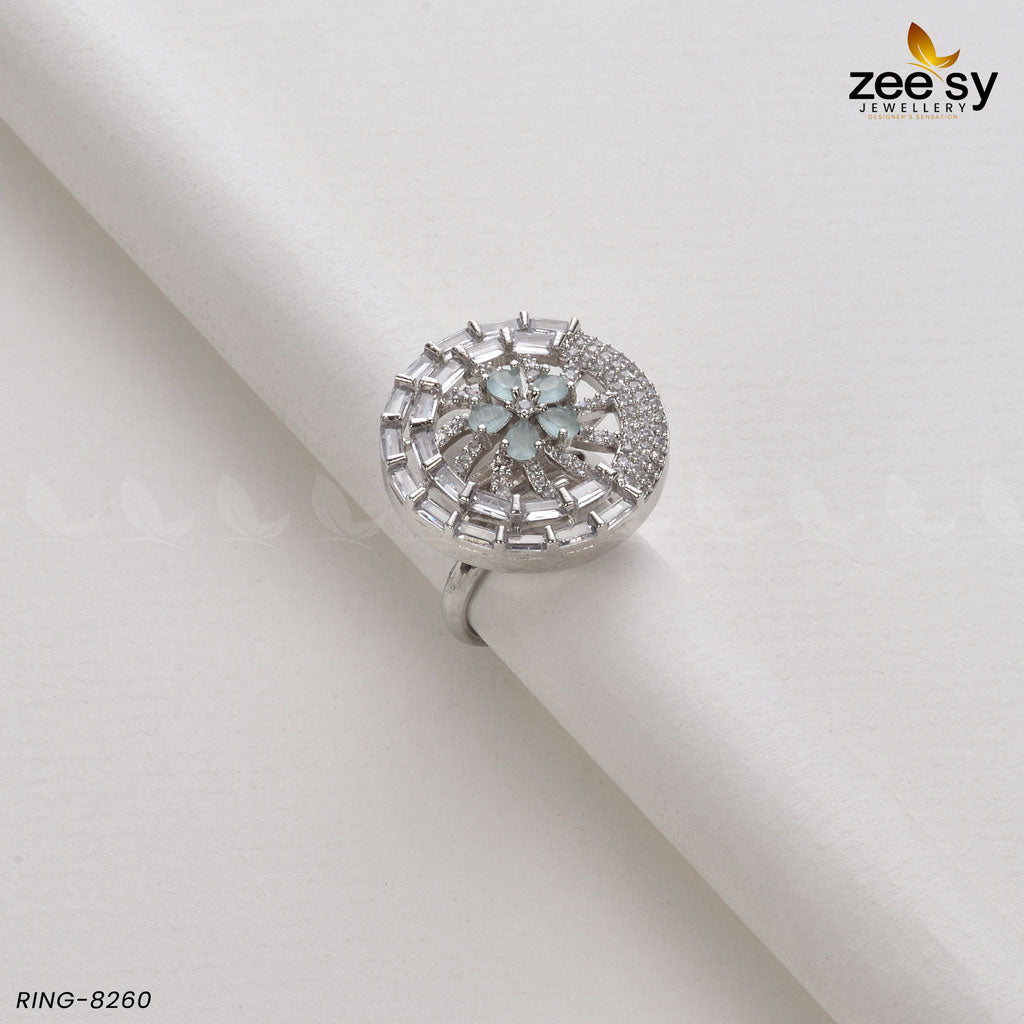 Ring-8260 Silver Mint Green
