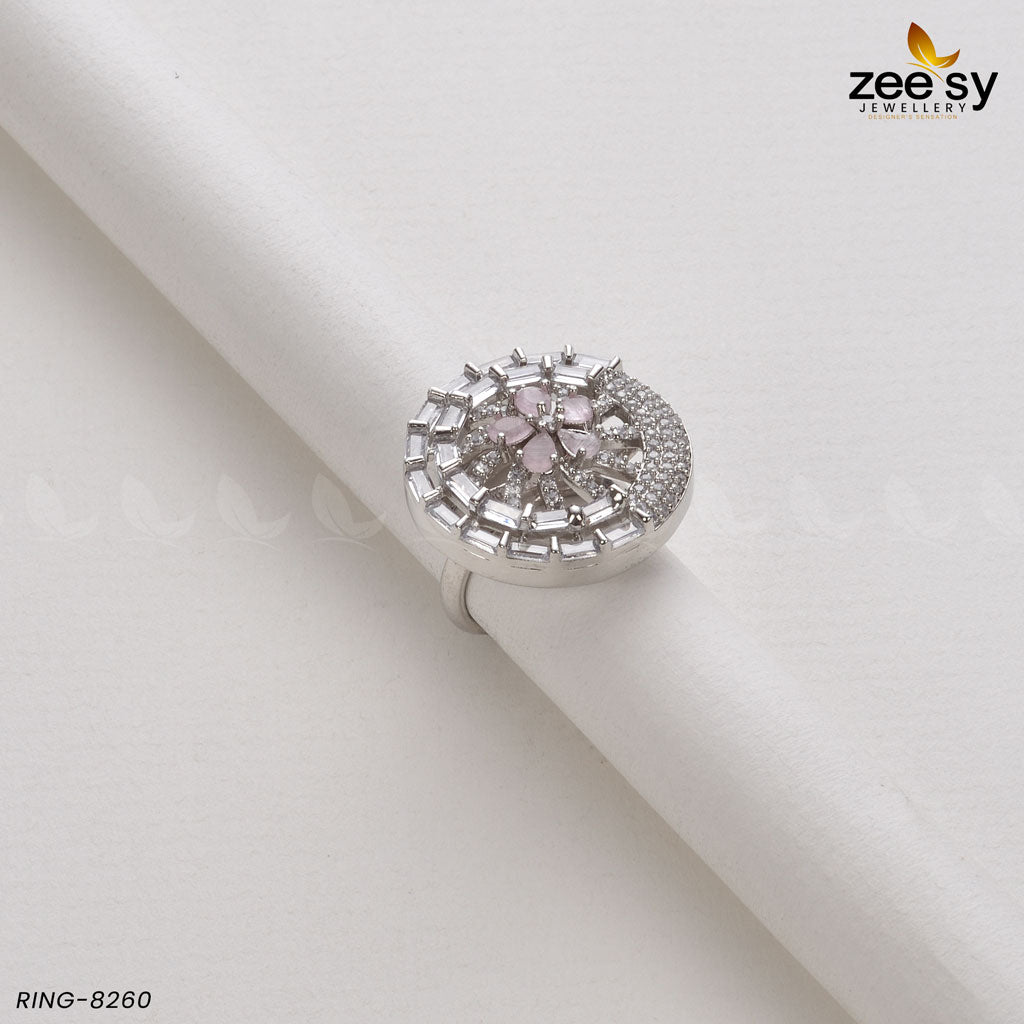 Ring-8260 Silver Mint Pink