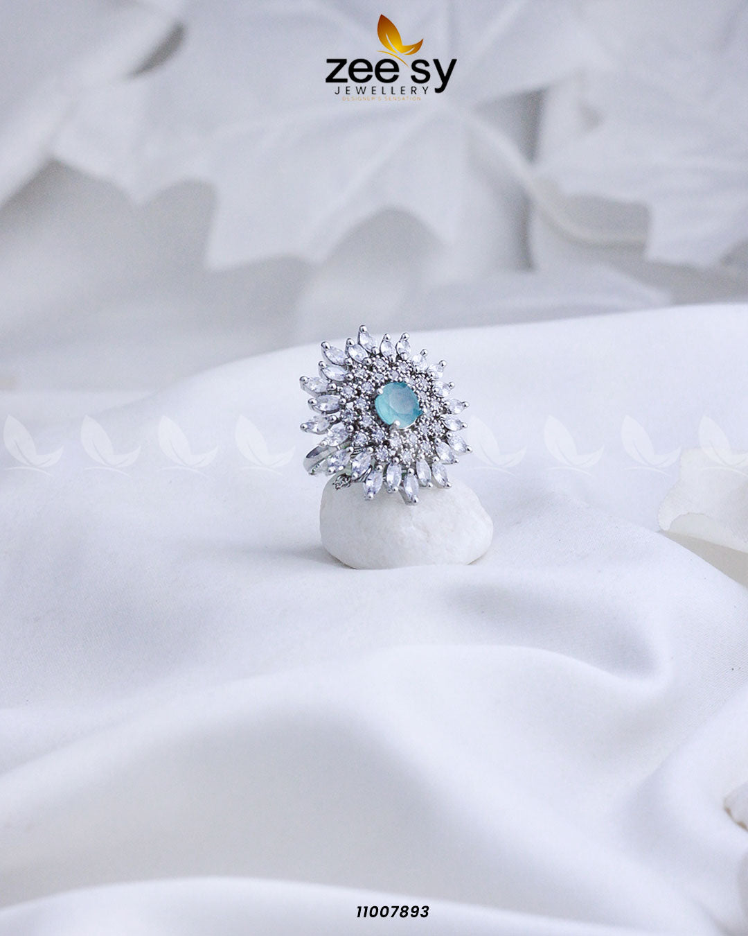 Ring-8270 Silver Mint Green