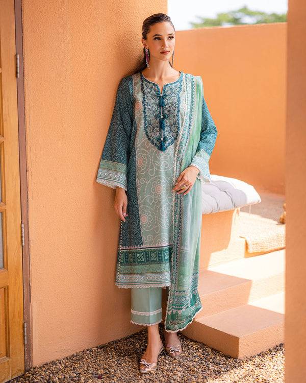 Roheenaz | Azalea Printed Lawn 24 | Ocean Breeze - Pakistani Designer Dress - by Roheenaz | Type: Luxury - 100% Original at Saira Sultan