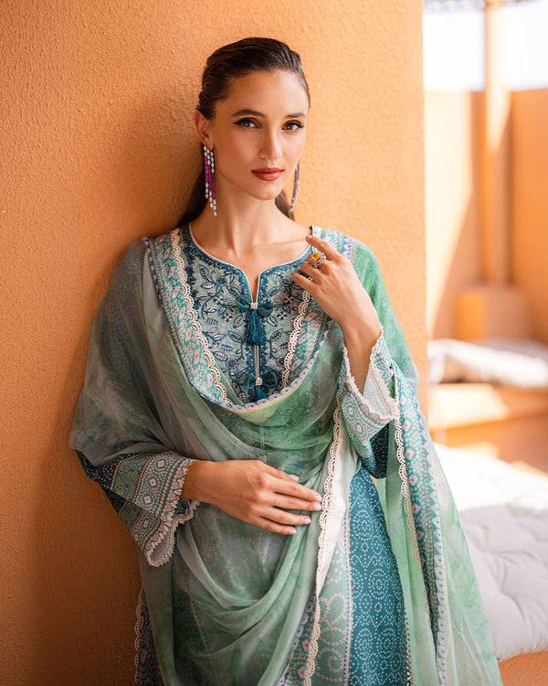 Roheenaz | Azalea Printed Lawn 24 | Ocean Breeze - Pakistani Designer Dress - by Roheenaz | Type: Luxury - 100% Original at Saira Sultan