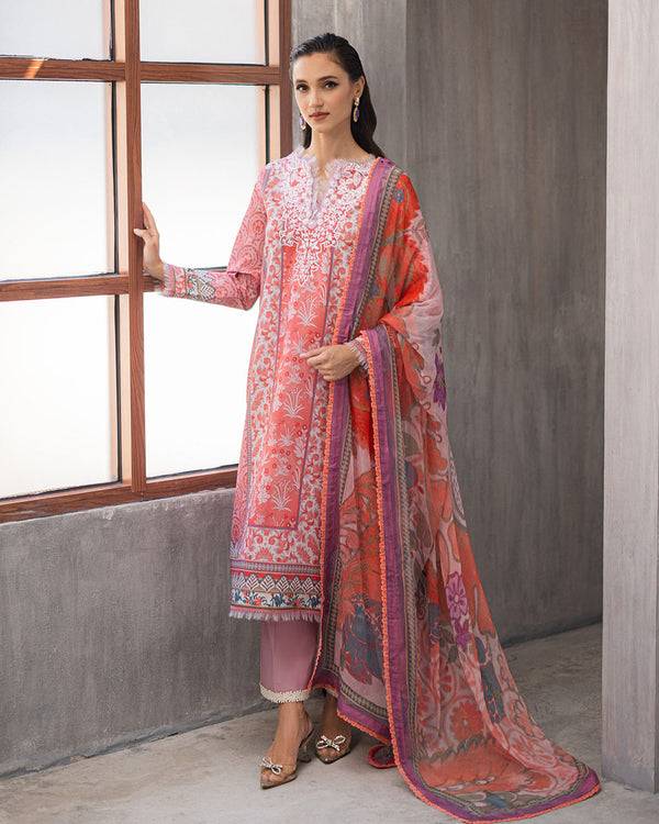 Roheenaz | Azalea Printed Lawn 24 | Sunset Serenade - Pakistani Designer Dress - by Roheenaz | Type: Luxury - 100% Original at Saira Sultan