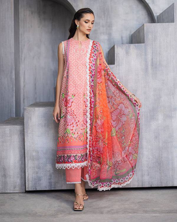 Roheenaz | Azalea Printed Lawn 24 | Radiant Rose - Pakistani Designer Dress - by Roheenaz | Type: Luxury - 100% Original at Saira Sultan