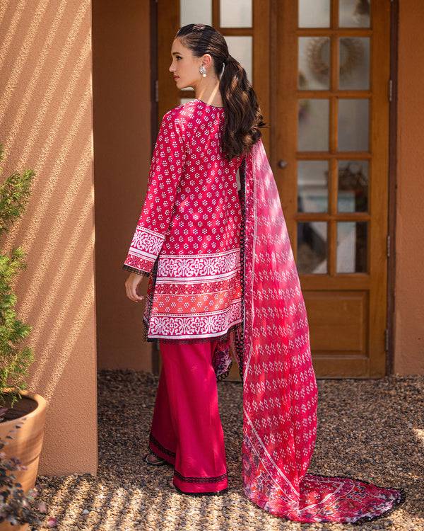 Roheenaz | Azalea Printed Lawn 24 | Coral Cascade - Pakistani Designer Dress - by Roheenaz | Type: Luxury - 100% Original at Saira Sultan