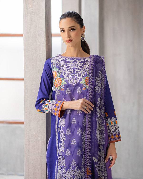 Roheenaz | Azalea Printed Lawn 24 | Blissful Berry - Pakistani Designer Dress - by Roheenaz | Type: Luxury - 100% Original at Saira Sultan