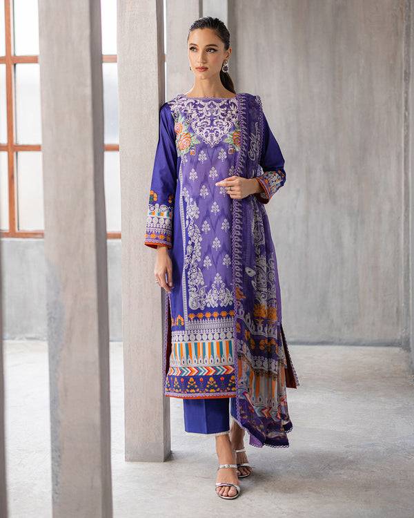 Roheenaz | Azalea Printed Lawn 24 | Blissful Berry - Pakistani Designer Dress - by Roheenaz | Type: Luxury - 100% Original at Saira Sultan
