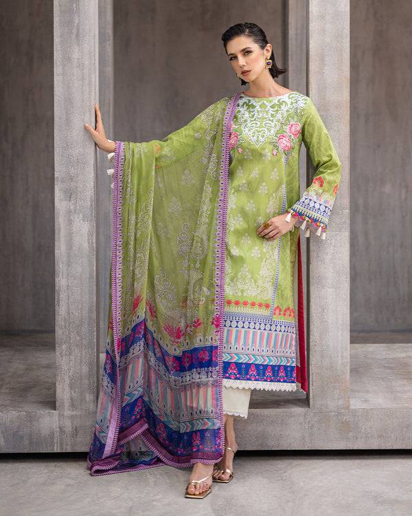 Roheenaz | Azalea Printed Lawn 24 | Serene Seafoam - Pakistani Designer Dress - by Roheenaz | Type: Luxury - 100% Original at Saira Sultan