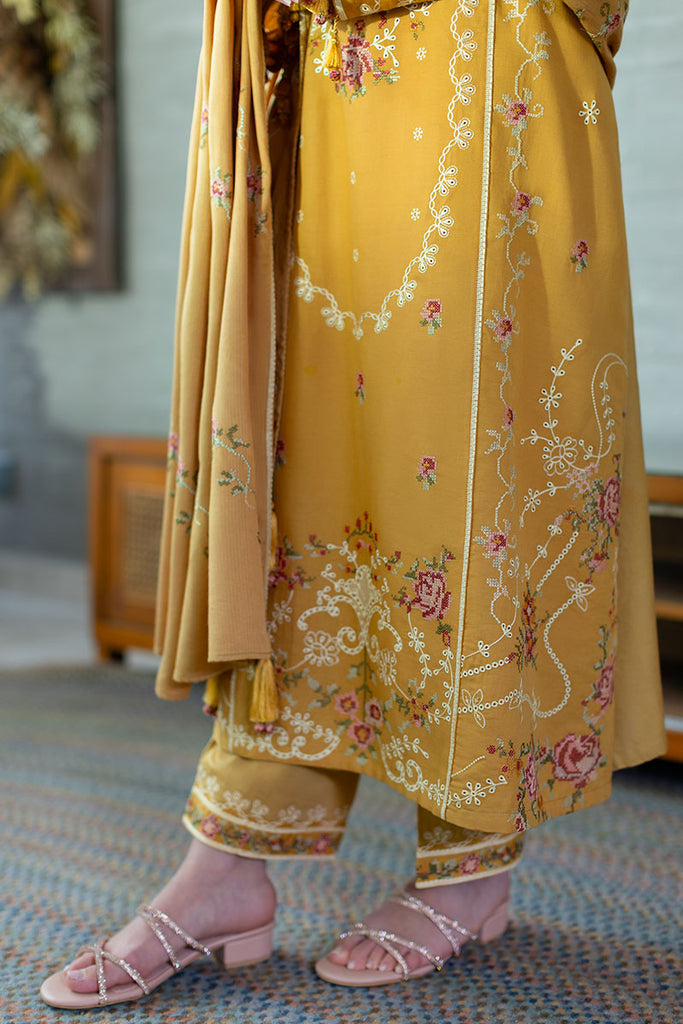 Cross Stitch | Cotton Satin 25 | ROSETTE BLISS- - Pakistani Designer Dress - by Cross Stitch - Type : Ladies Clothes - 100% Original at Saira Sultan