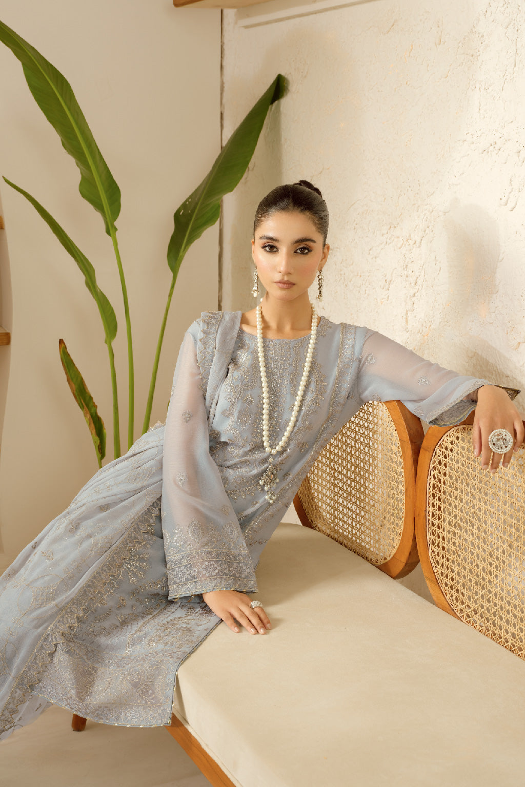 Ramsha | Sonehri Collection | BB-110 M Gray Chiffon
