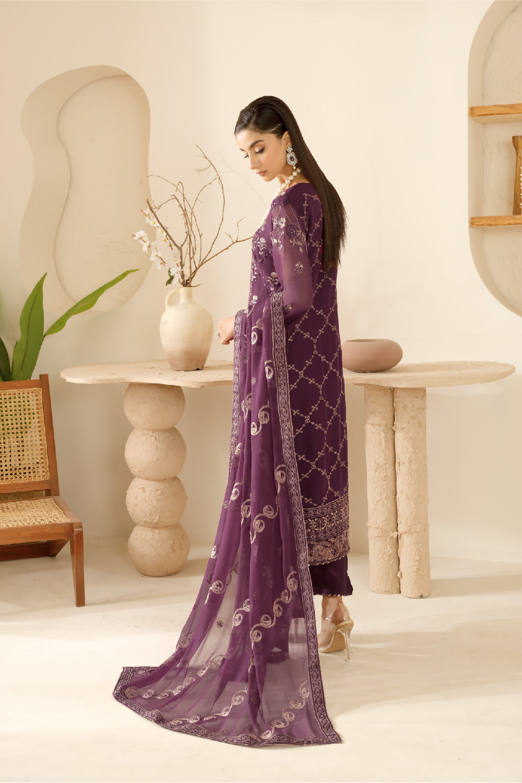 Ramsha | Sonehri Collection | BB-109 L Plum Chiffon