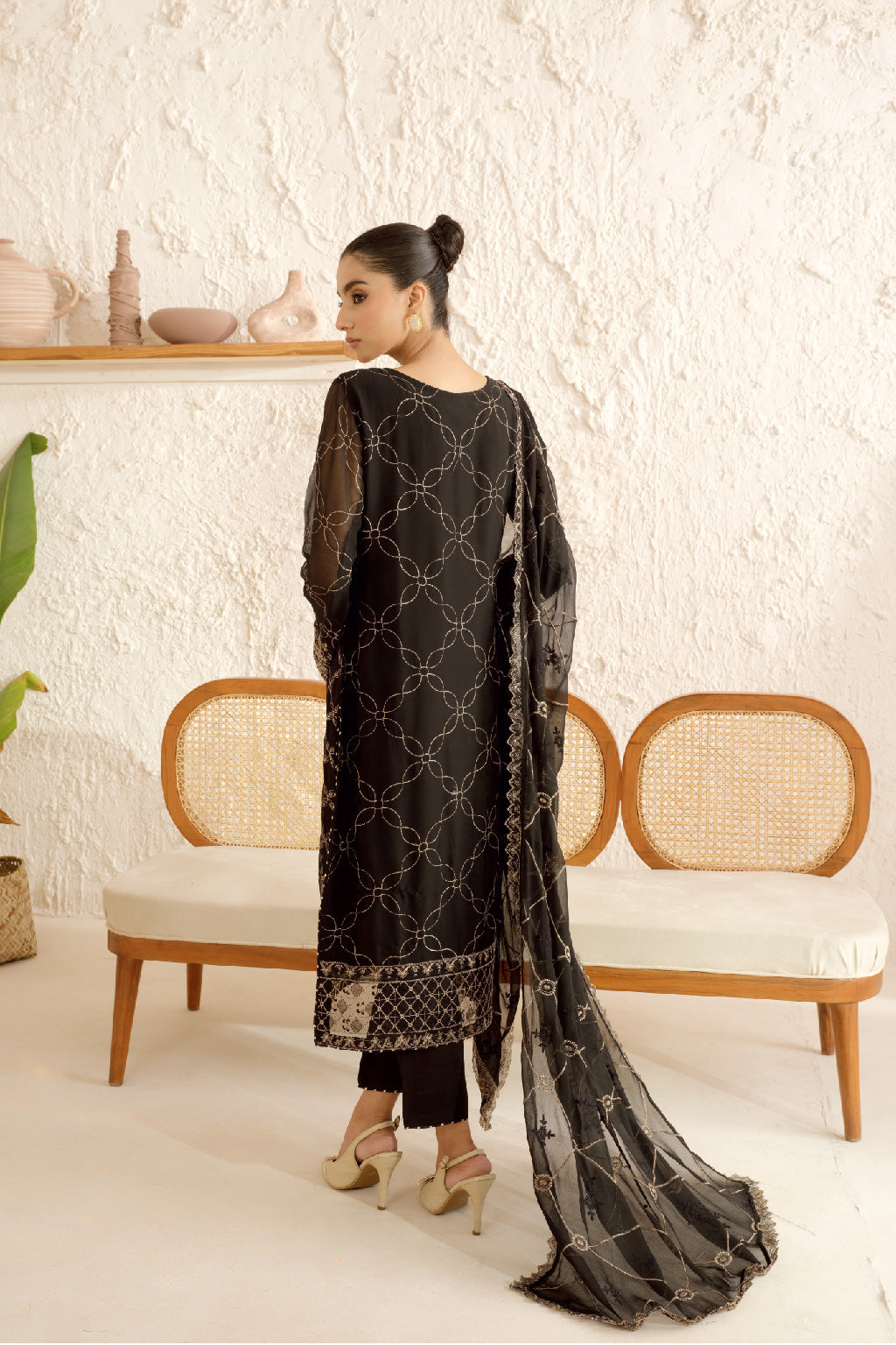 Ramsha | Sonehri Collection | BB-107 S Black Chiffon