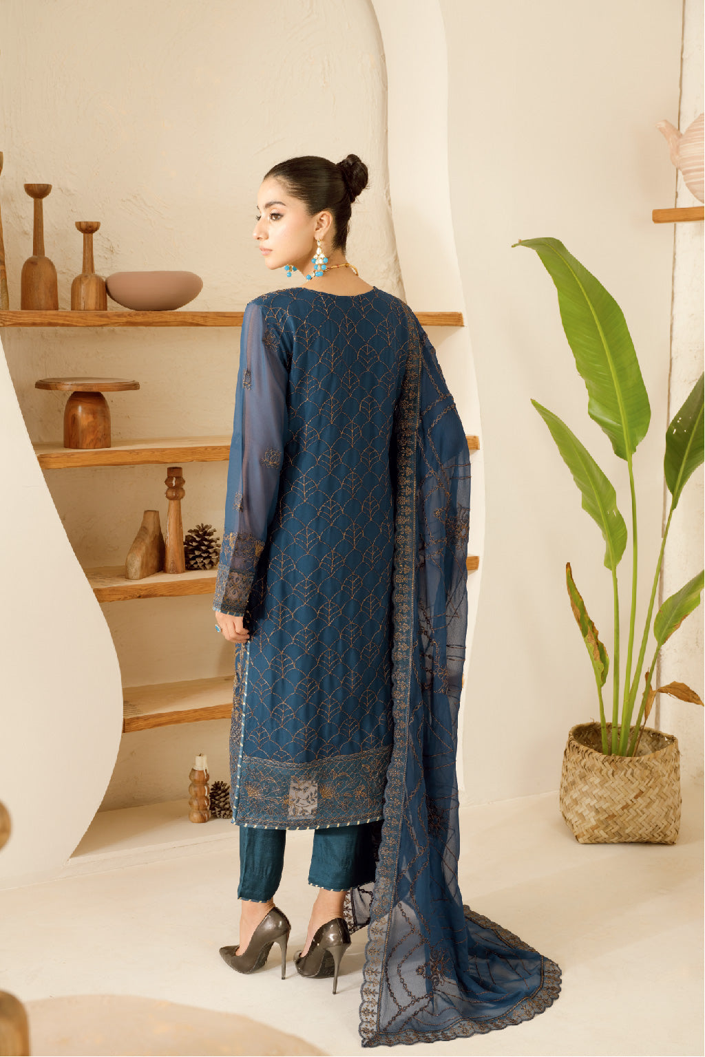 Ramsha | Sonehri Collection | BB-101 S Blue Chiffon