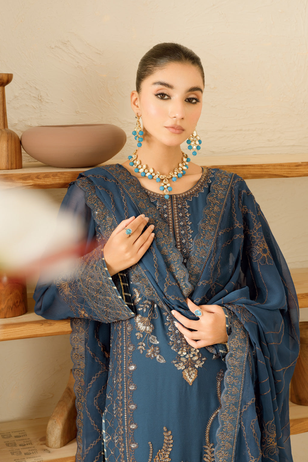 Ramsha | Sonehri Collection | BB-101 L Blue Chiffon