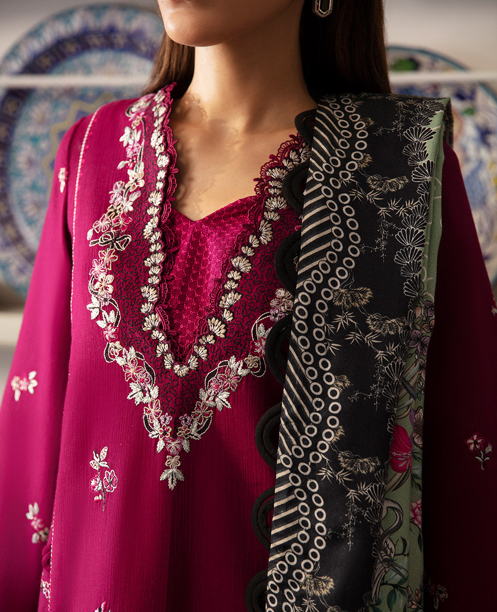 Republic Womenswear | Rosalee Winter 24 | D3 (Nara) S Magenta Khaddar