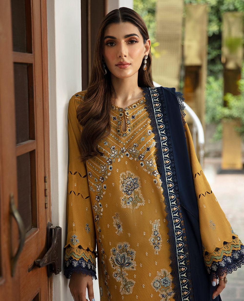 Republic Womenswear | Rosalee Winter 24 | D5 (Feeha) S Mustard Yellow Karandi