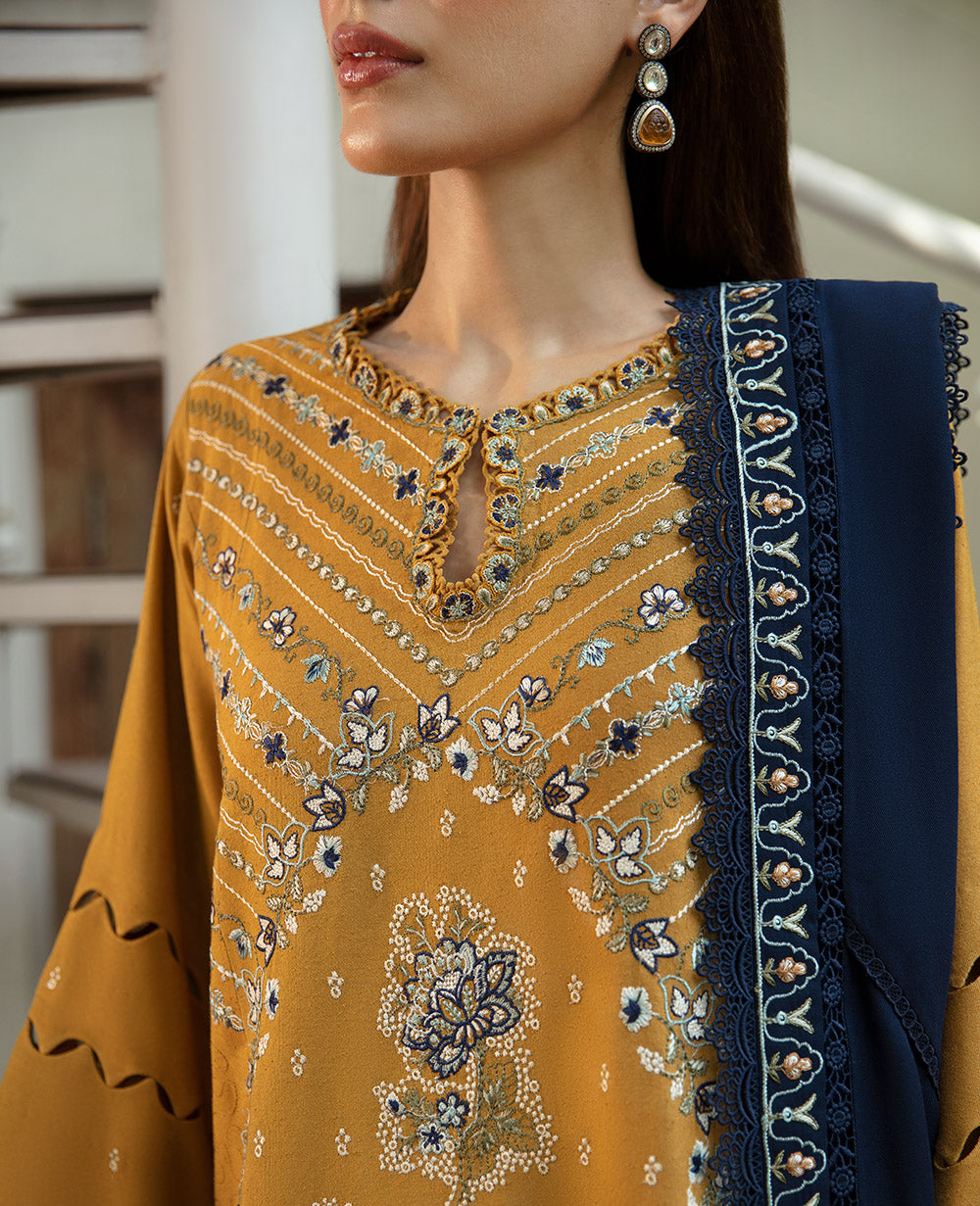 Republic Womenswear | Rosalee Winter 24 | D5 (Feeha) M Mustard Yellow Karandi