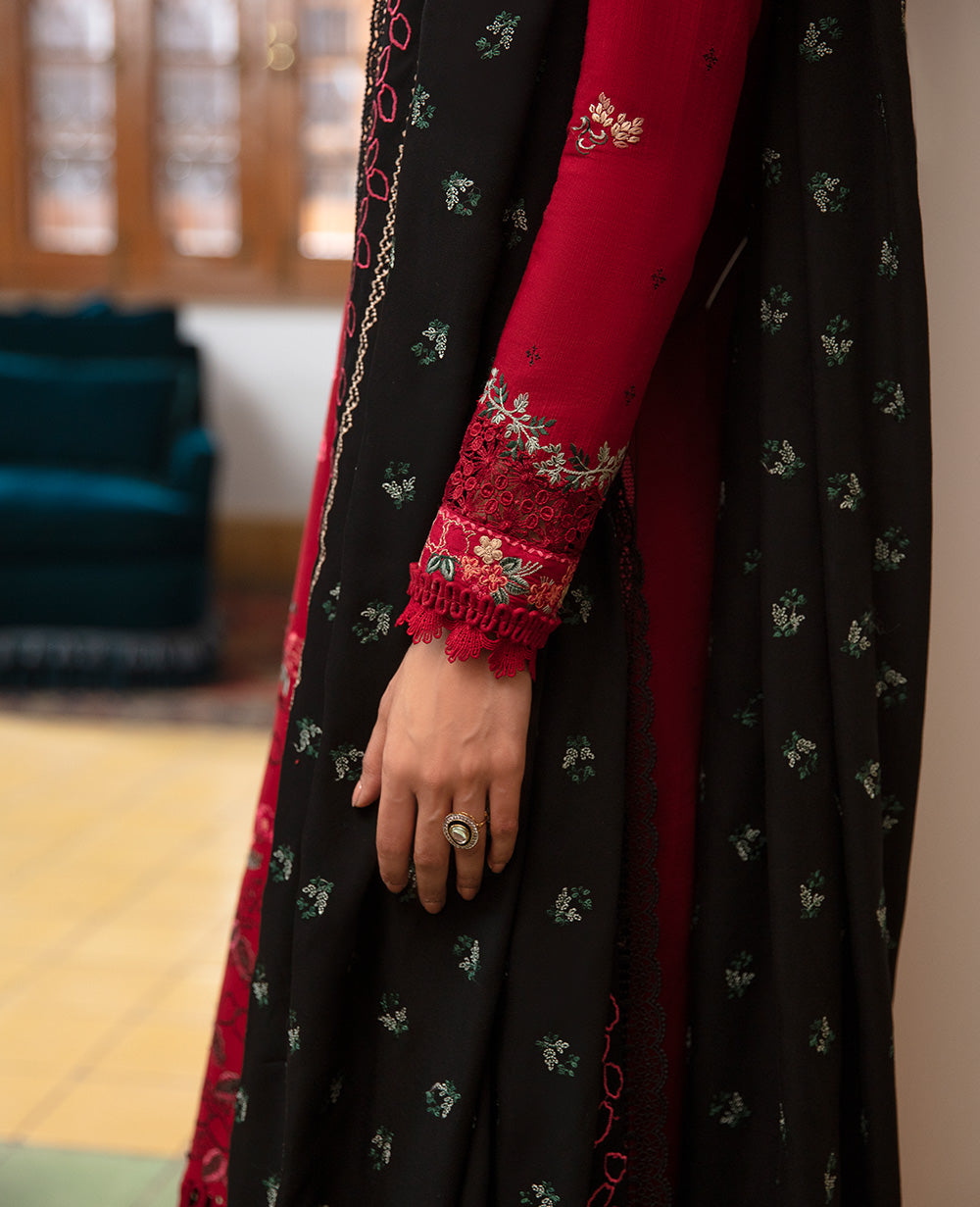 Republic Womenswear | Rosalee Winter 24 | D8 (Oleanna) XL Maroon Khaddar