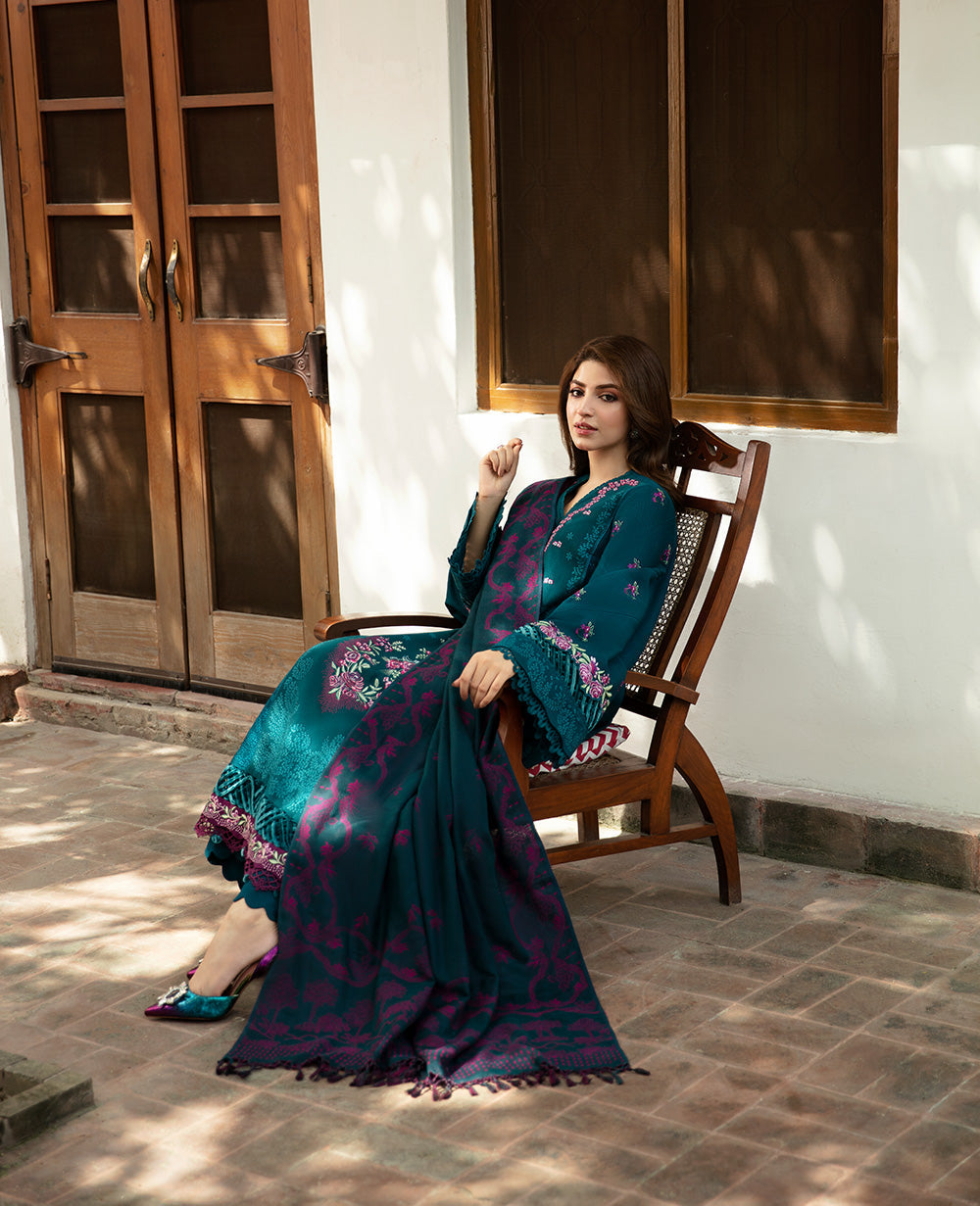 Republic Womenswear | Rosalee Winter 24 | D11 (Omari) XL Dark Teal Khaddar