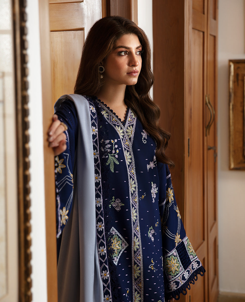 Republic Womenswear | Rosalee Winter 24 | D1 (Zira) S Navy Karandi
