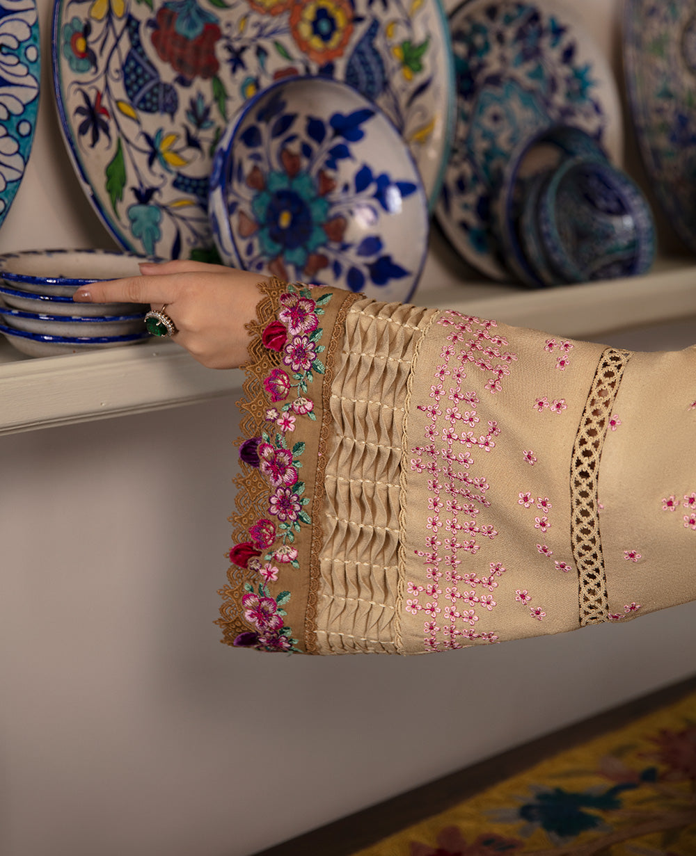 Republic Womenswear | Rosalee Winter 24 | D12 (Kiara) L Beige Karandi