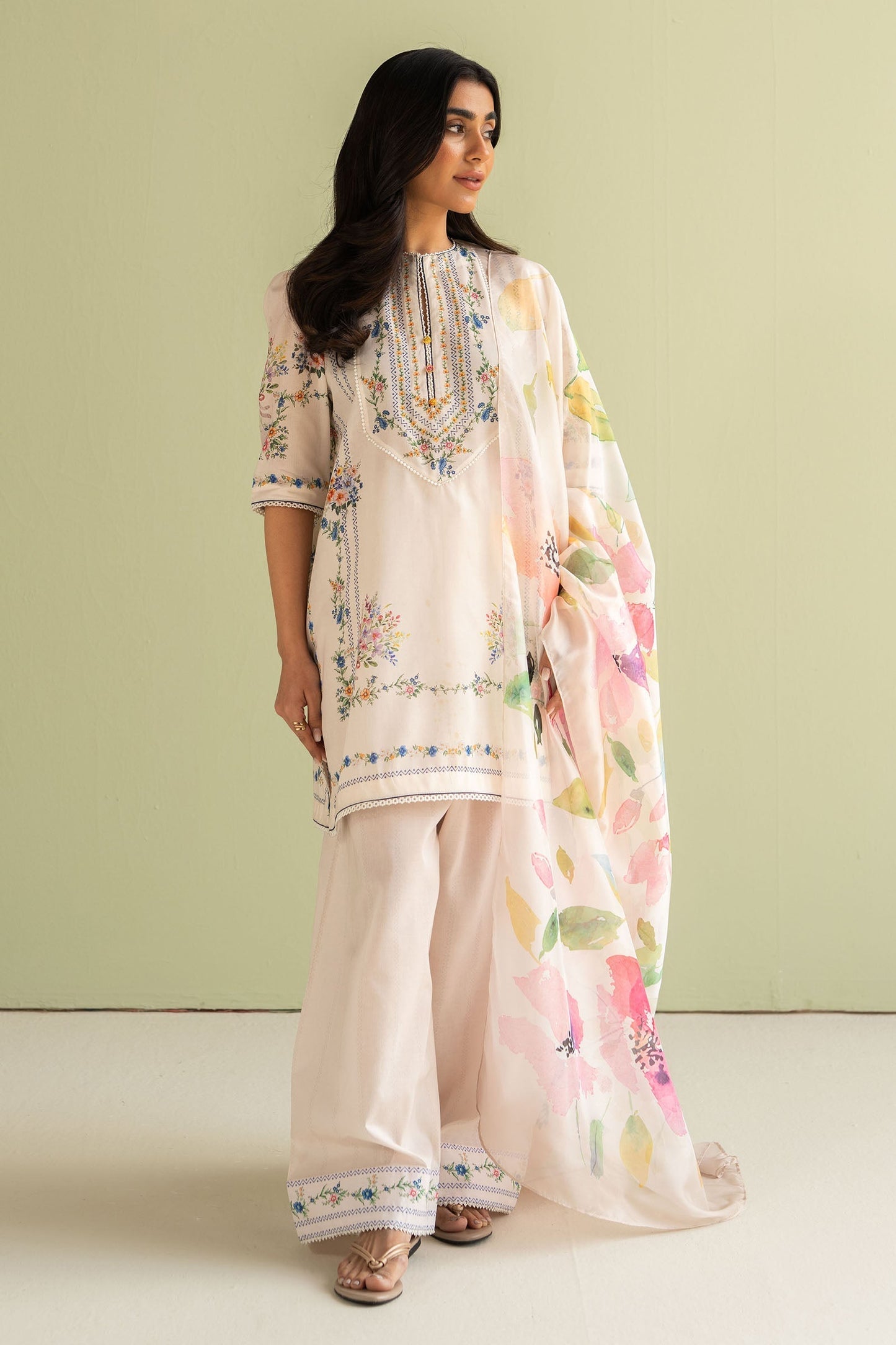 Zara Shahjahan | Coco Prints 25 | Ria-3A XS Off White Lawn