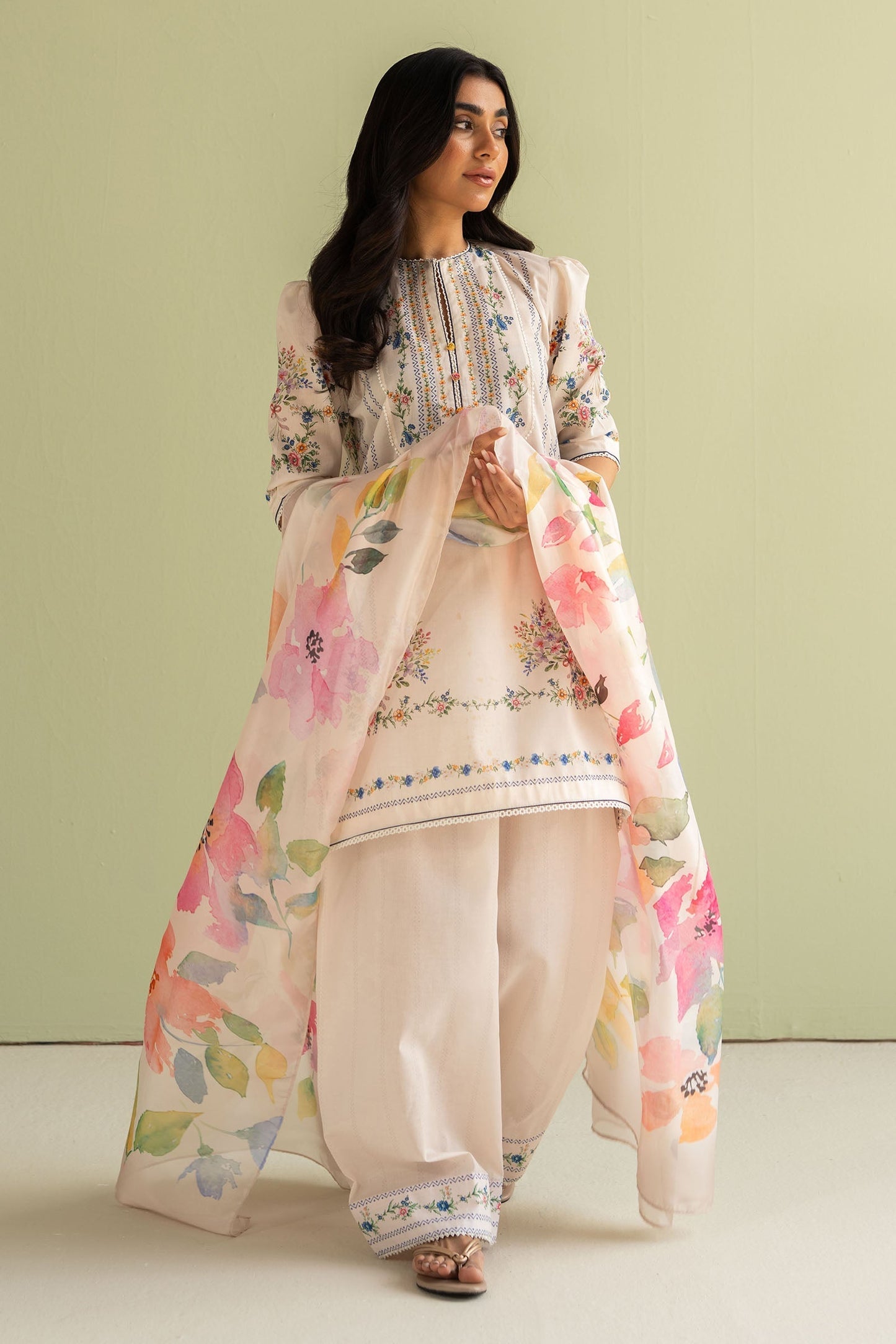 Zara Shahjahan | Coco Prints 25 | Ria-3A M Off White Lawn