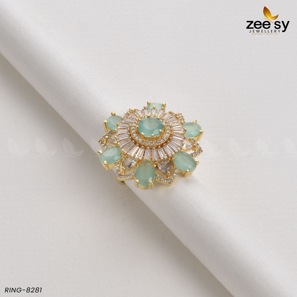Sunflower Ring-8281 Golden Mint Green
