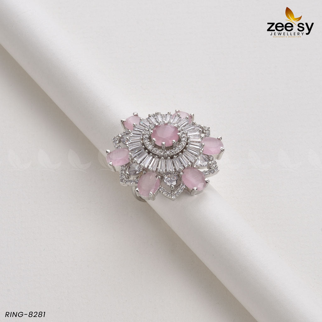 Sunflower Ring-8281 Silver Mint Pink