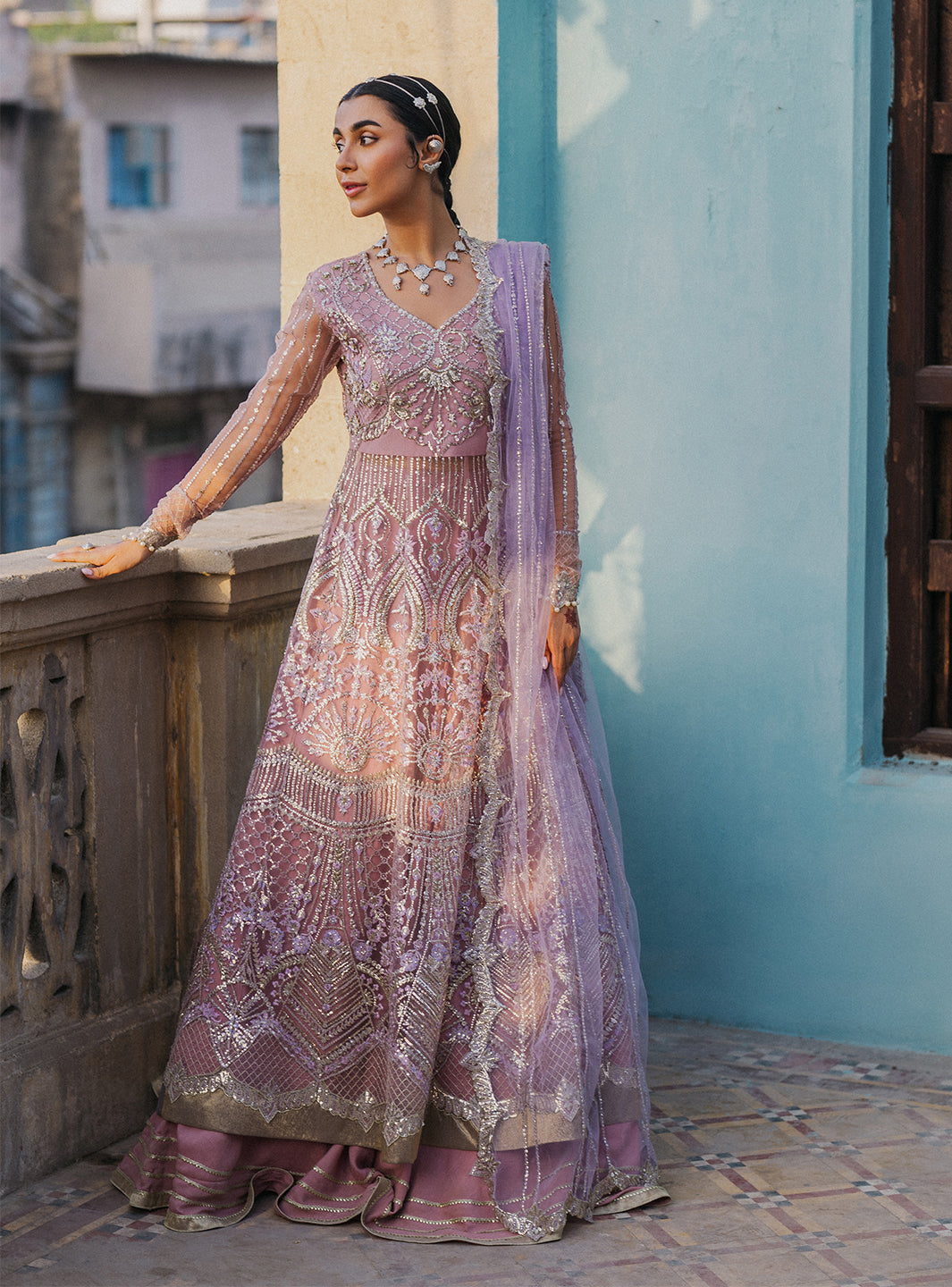 Roheenaz | Pehli Si Muhabbat Wedding Collection | Amyra M Net Lilac