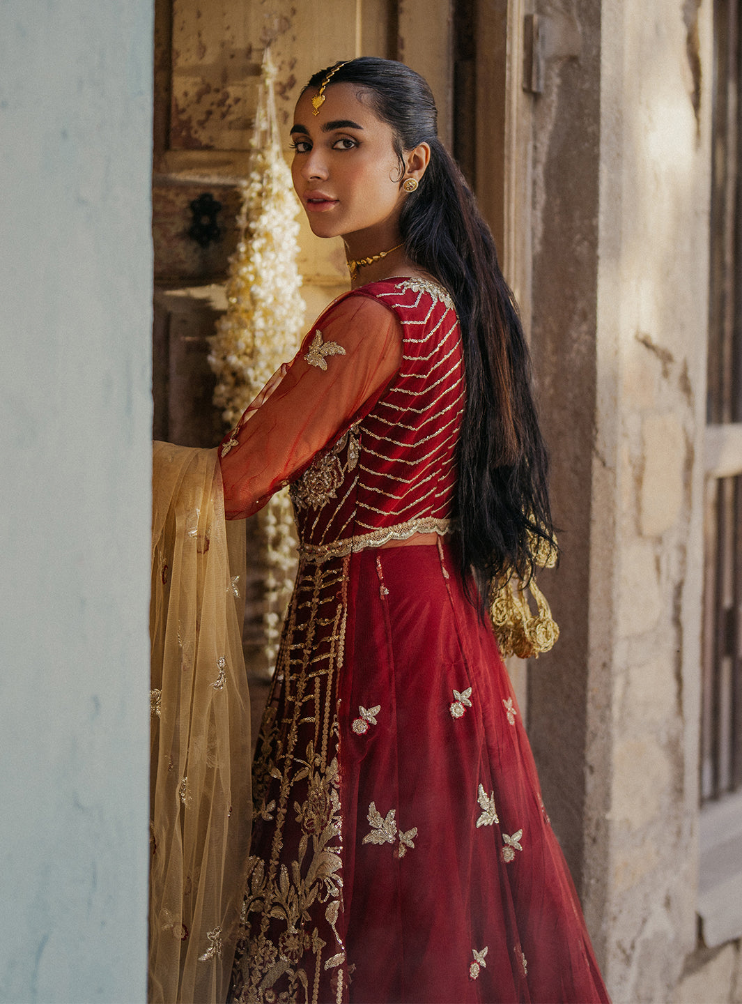 Roheenaz | Pehli Si Muhabbat Wedding Collection | Jabeen M Haute Red Net