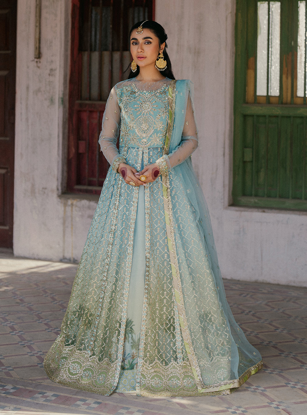 Roheenaz | Pehli Si Muhabbat Wedding Collection | Saba XS Light Blue Net
