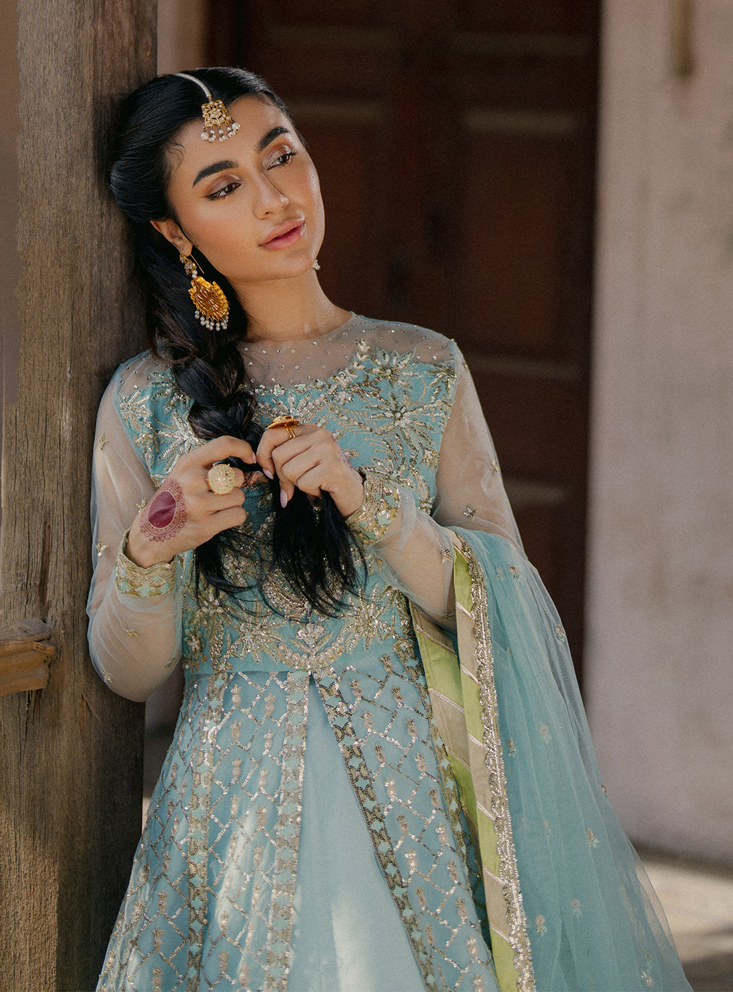 Roheenaz | Pehli Si Muhabbat Wedding Collection | Saba M Light Blue Net