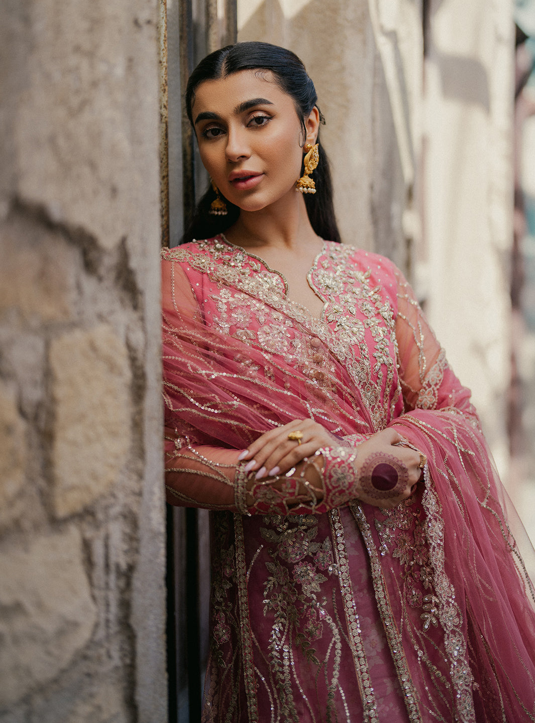 Roheenaz | Pehli Si Muhabbat Wedding Collection | Ulfat M Pink Net