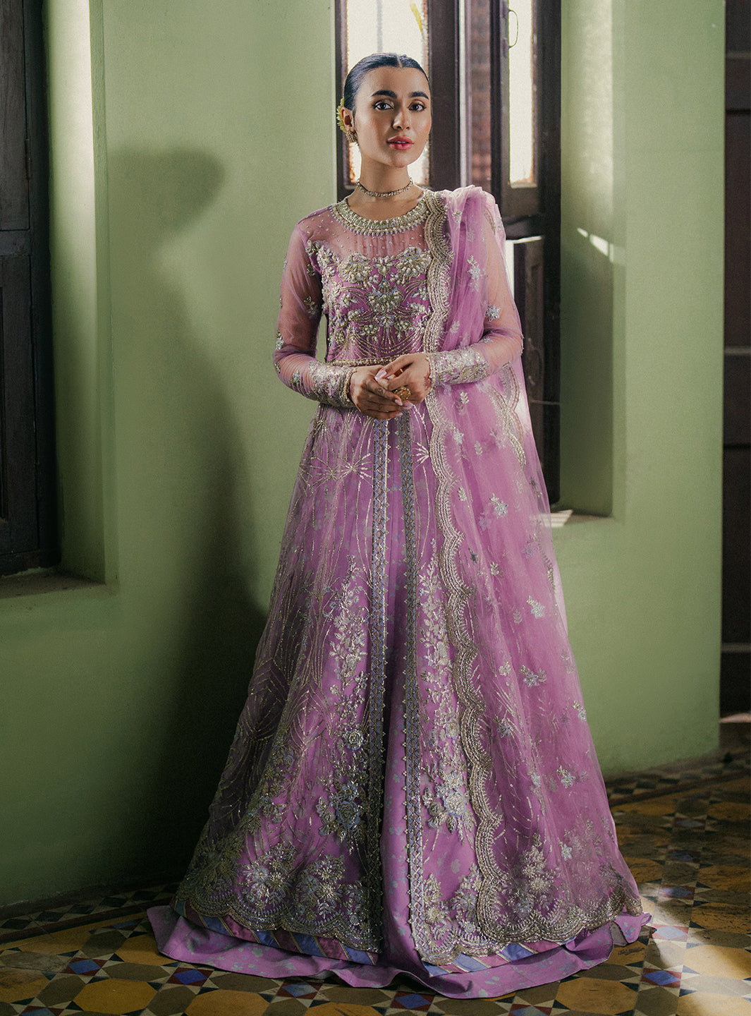 Roheenaz | Pehli Si Muhabbat Wedding Collection | Maha XS Lilac Net