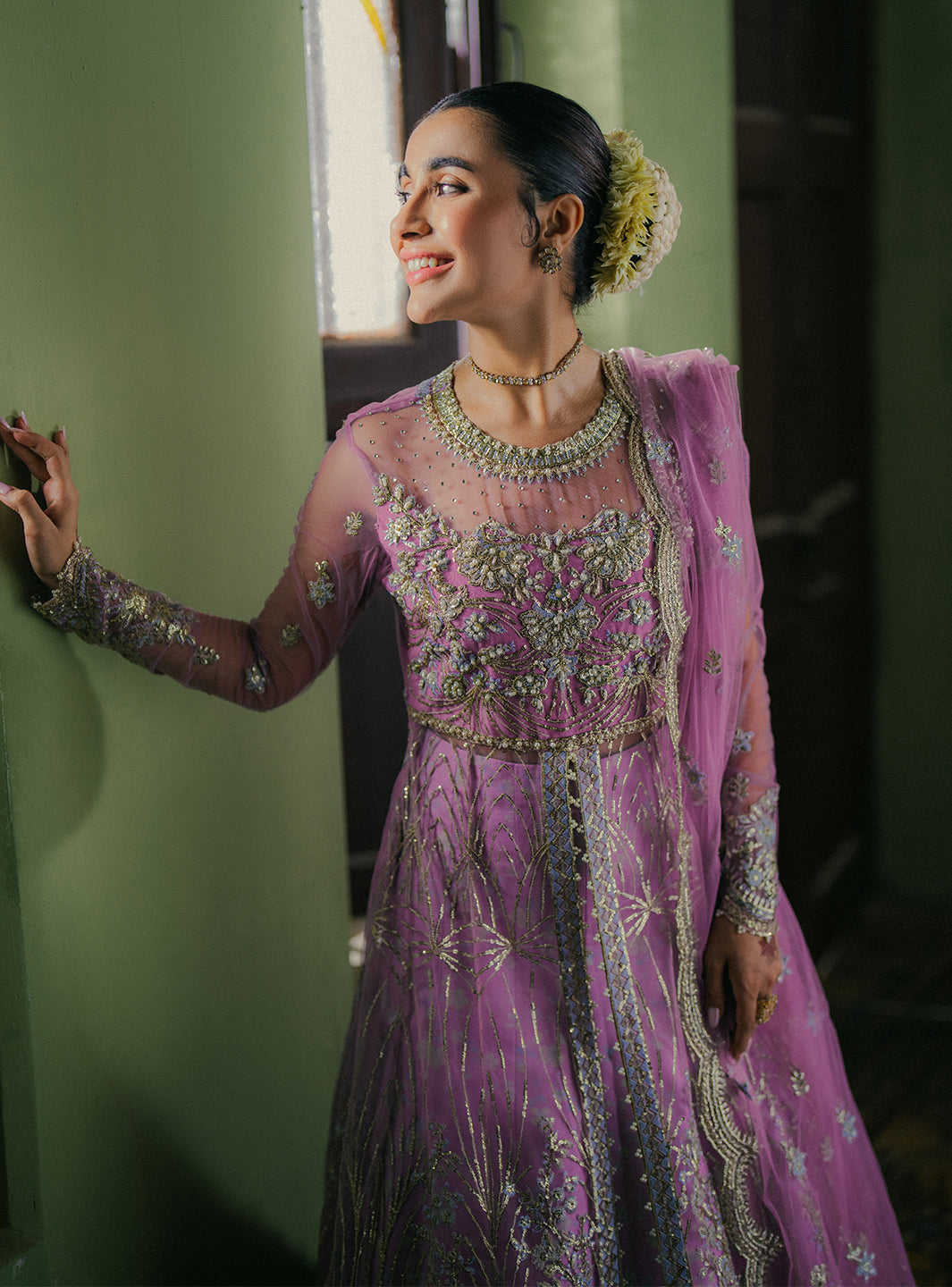 Roheenaz | Pehli Si Muhabbat Wedding Collection | Maha M Lilac Net