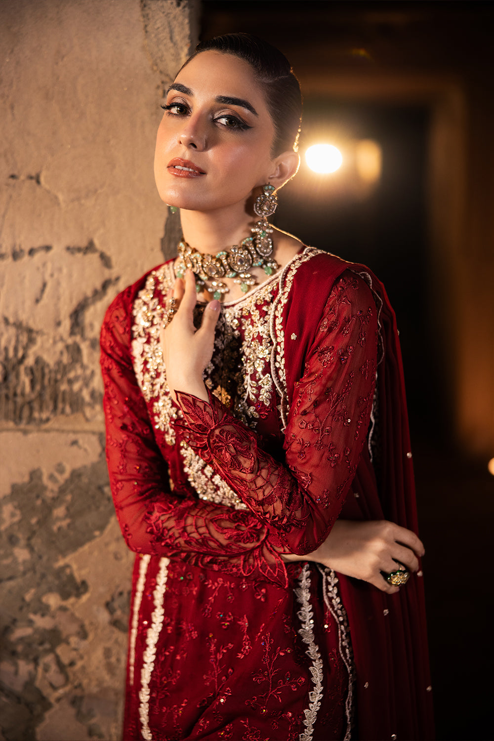 Azure | Luxe Formals | Royal Crimson - Pakistani Designer Dress - by Azure - Type : Ladies Clothes - 100% Original at Saira Sultan