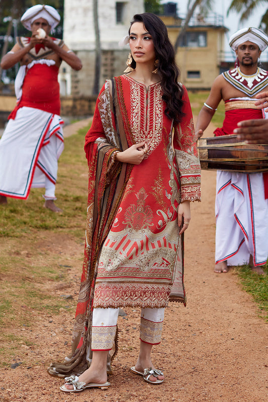 Gulaal | Saffira Lawn 25 | Zhuri XS Red Lawn