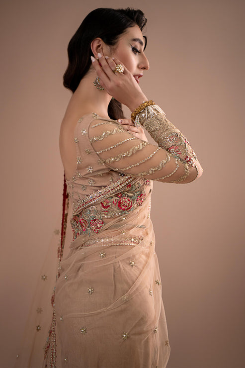 Imrozia Premium | Lumiere Luxury Sarees | 05 Celeste - Pakistani Designer Dress - by Imrozia Premium | Type: Formal - 100% Original at Saira Sultan