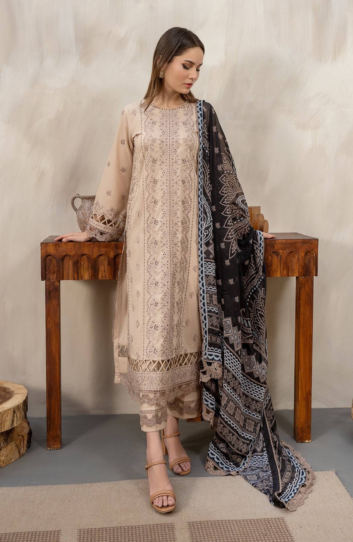 Zarif | Festive Lawn | ZFL 07 CHAMILA - Pakistani Designer Dress - by Zarif | Type: Luxury - 100% Original at Saira Sultan