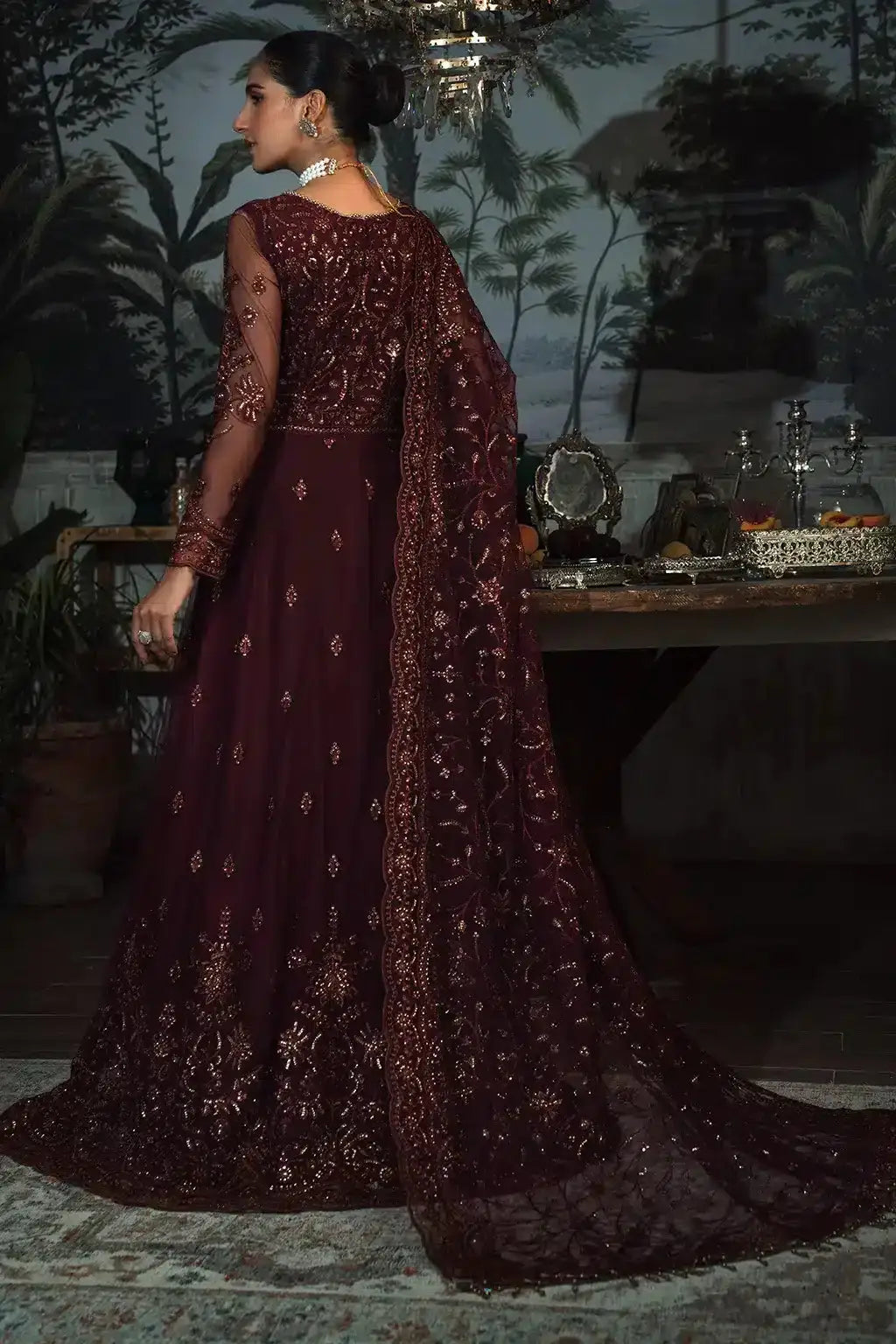 Zarif | LA ROSELLA Formals | ZLR 06 CARMINE - Pakistani Designer Dress - by Zarif | Type: Formal - 100% Original at Saira Sultan