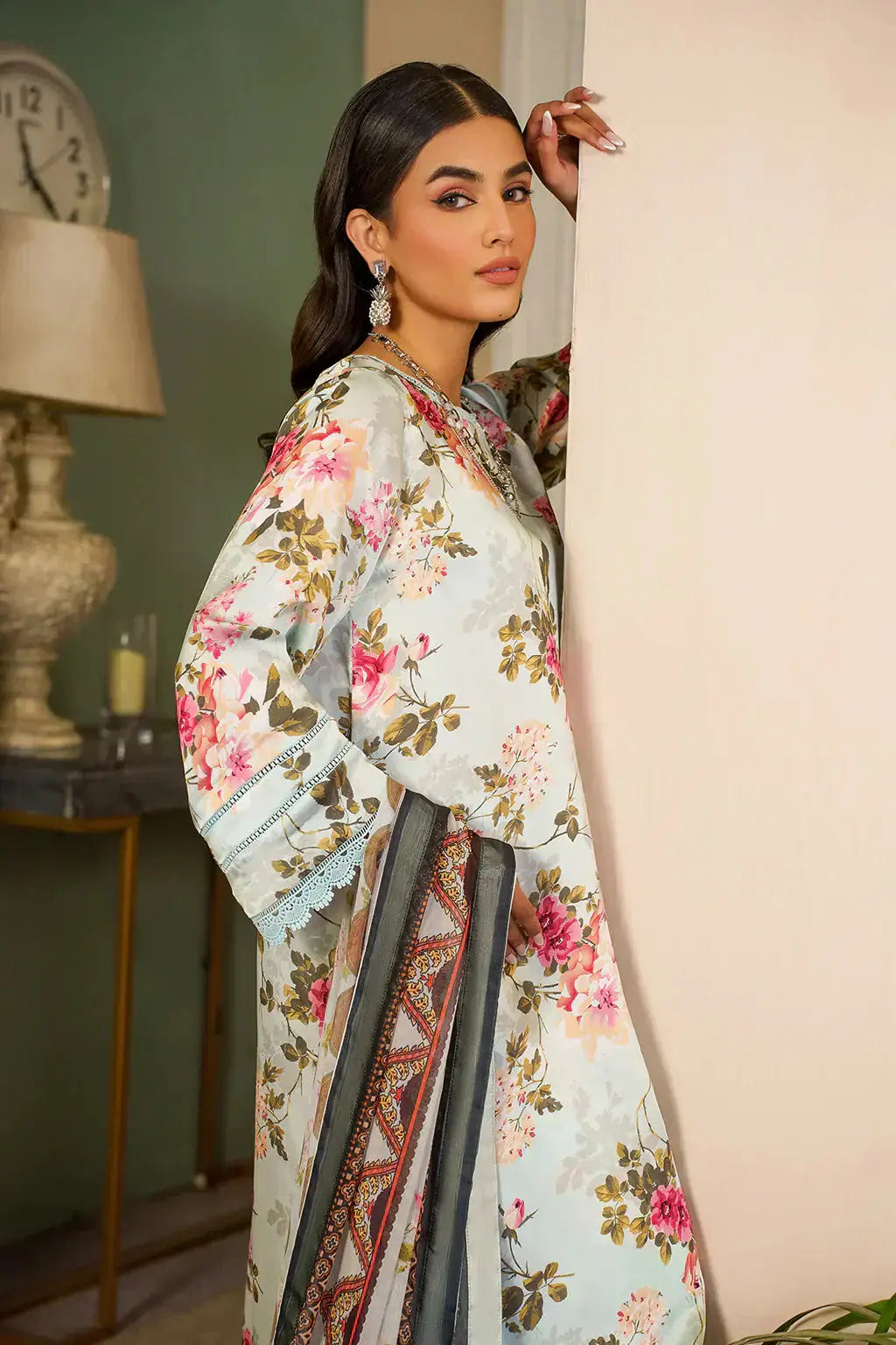 Zarif | Prints 24 | ZSP 02 AQUA - Pakistani Designer Dress - by Zarif | Type: Luxury - 100% Original at Saira Sultan