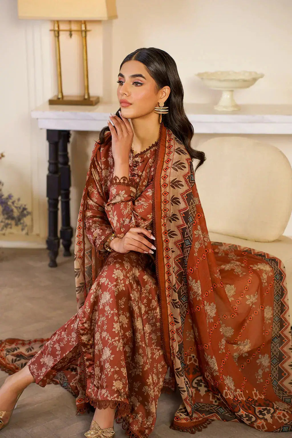 Zarif | Prints 24 | ZSP 06 BRONZE - Pakistani Designer Dress - by Zarif | Type: Luxury - 100% Original at Saira Sultan